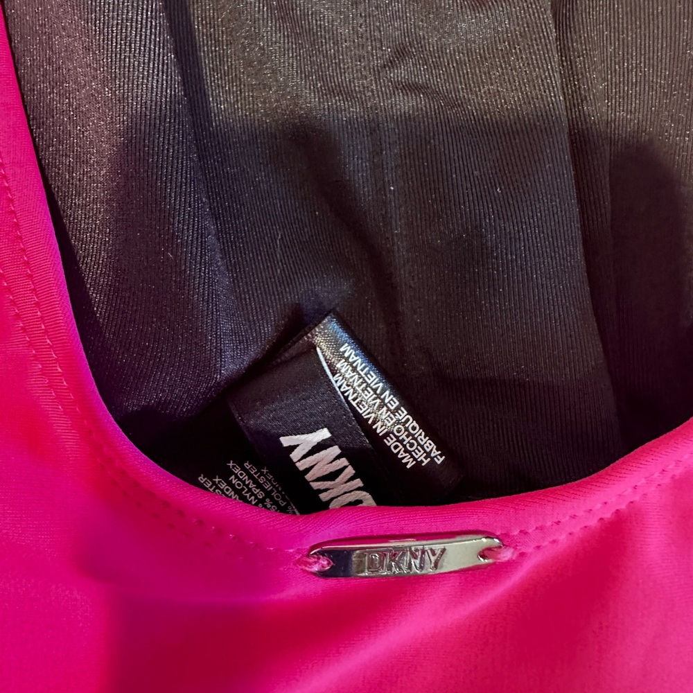 DKNY Fuchsia and Black One Piece Swimsuit - Picture 6 of 6